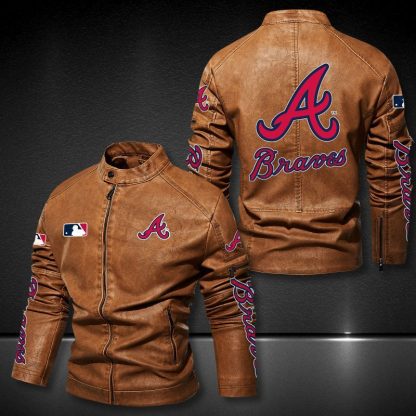 Atlanta-Braves-motor-leather-jacket-orange