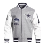 Dallas Cowboys Old English Zip Varsity Jacket for Fans - Image 3