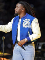 shaboozey-detroit-lions-blue-and-white-bomber-jacket-for-fans-side