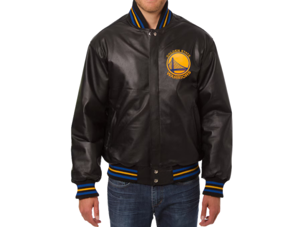 golden-state-warriors-nba-black-real-leather-jacket-front