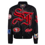 san-francisco-49ers-black-leather-jacket-front